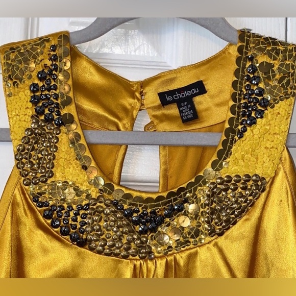 LE CHATEAU satiny yellow top for women size small - Picture 4 of 6